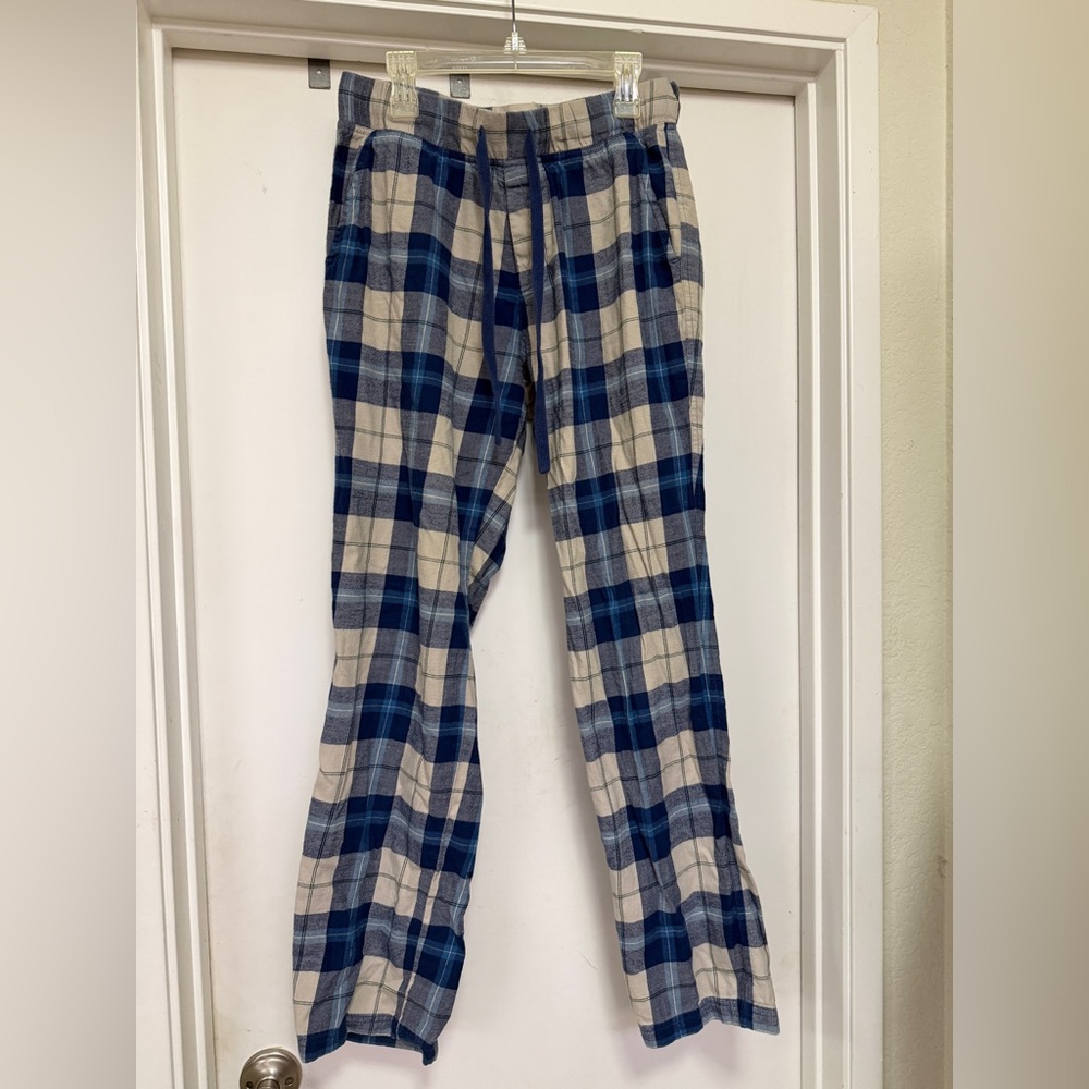 UGG men’s pajama pants/bottoms blue/cream plaid - size S